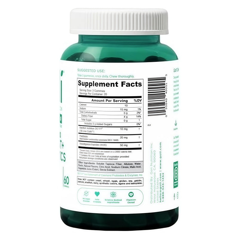Goli Zero Sugar Trio- World's First 3-in-1 Pre, Post, Probiotic, Apple Cider Vinegar with Vitamin B12 and Probiotics, Ashwagandha & L-Theanine, Vitamin D gummies. Vegan, Gelatin & Gluten-Free, Non-GMO